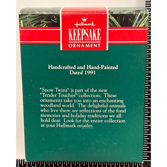 1991 HALLMARK KEEPSAKE ORNAMENT QX497-9 SNOW TWINS BUNNY TENDER TOUCHES - Picture 3 of 9